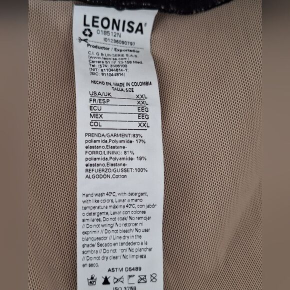 Leonisa Shaping Lace Black Bodysuit Size XXL - Picture 4 of 8